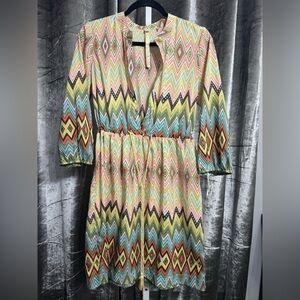 2 Dresses 4 One!! Uncle Frank Small Multicolor Geometric Pattern Dress.